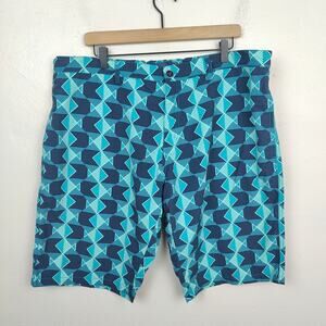 Vilebrequin Swim Shorts Mens XXXL Blue Geometric Print Swim Trunks Beach Summer‎